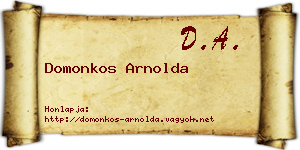 Domonkos Arnolda névjegykártya